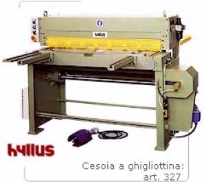 Cesoie a ghigliottina Hyllus sia a pedale che ad azionamento elettrico - Modelli Bliz-Mec-Blizmot-Mecmot-Gypsy - Art.321 e successivi